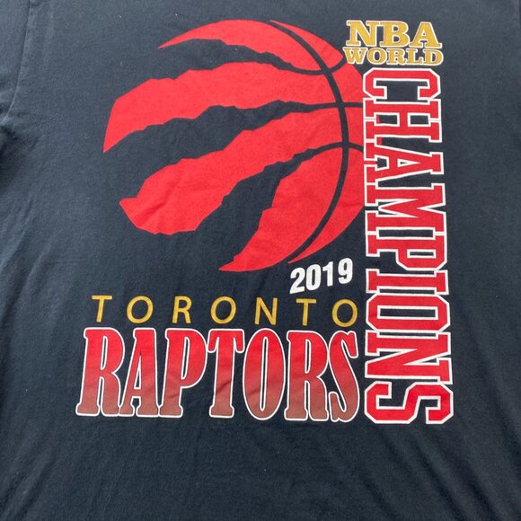 Toronto Raptors NBA World Champions 2019 T-Shirt Men Large Black Basketball Tee - Picture 2 of 9